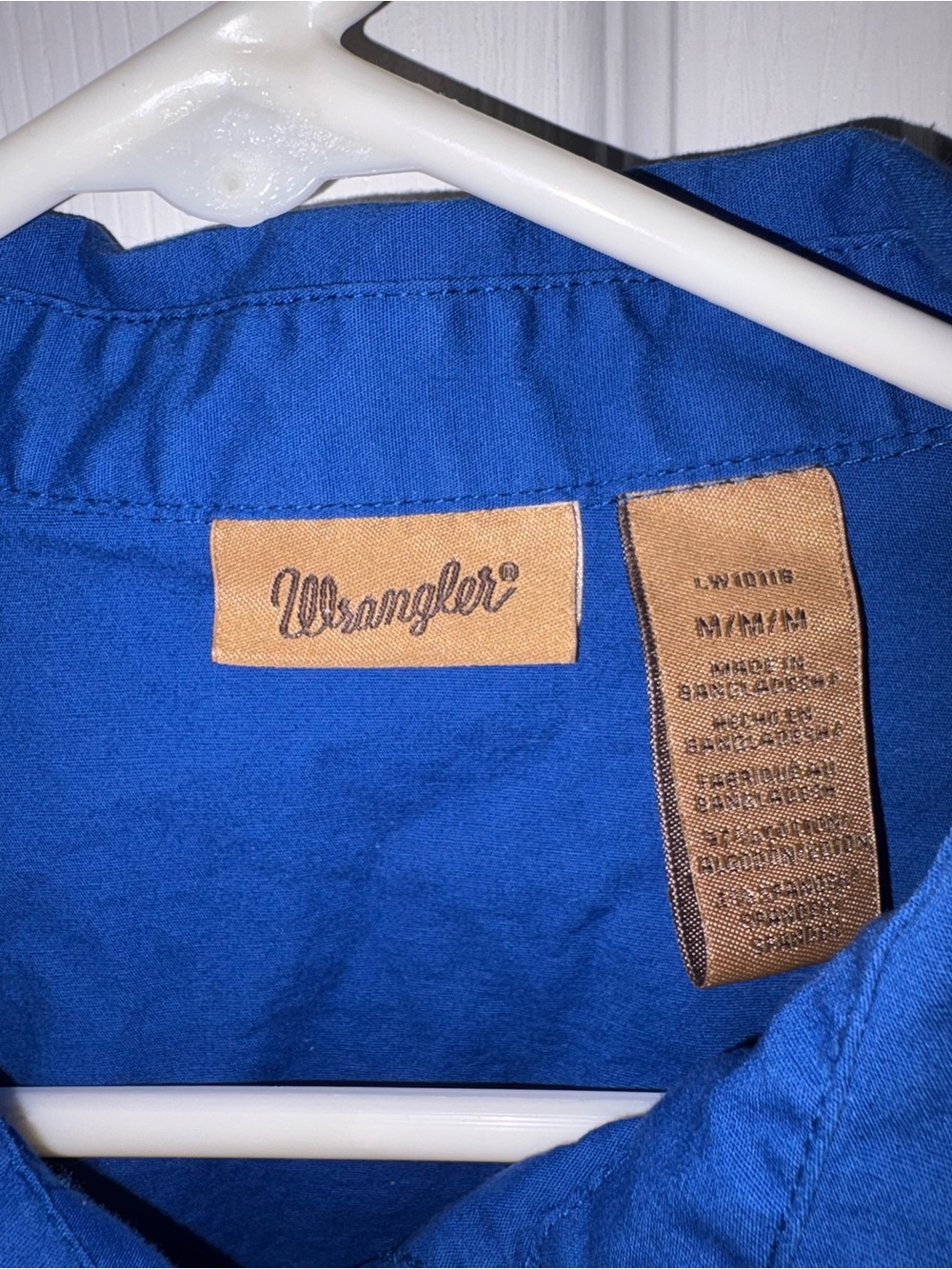 Wrangler Royal Blue Western Snap Shirt M - Picture 5 of 6